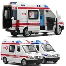 1/32 legierung Diecast Auto Modell Krankenwagen Polizei Auto Feuer Motor Auto Modell Metall Körper