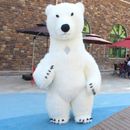 Costume mascotte gonfiabile orso polare personalizzato con logo carnevale adulto 