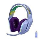 Logitech G733 Lightspeed Wireless Gaming On Ear Headset with Suspension Headband, LIGHTSYNC RGB, Blue VO!CE mic Technology and PRO-G Audio Drivers-Lilac