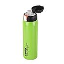 Cello Skipper Stainless Steel Vacuum Insulated Flask 750ml, Green | Hot & Cold Water Bottle with One Touch Button Lid | Double Walled Water Bottle for Sports, Gym, Outdoor, Travel