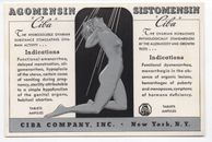 Beautiful 1930s Advertising Card for Ciba Tablets for Menstration with Nude  