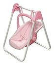 Badger Basket Doll Swing with Portable Carrier Seat Fits American Girl Dolls, Pink/White