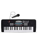 FunFiesta Electronic Kids Piano Keyboard with Mic & Warranty 37 Keys 8 Rhythms 8 Tones 6 Demos Educational Musical Toy for Boys & Girls Ages 3-5 Recording Feature Electric Keyboard Toy for Beginners