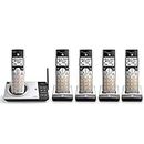 AT&T CL82507 DECT 6.0 5-Handset Cordless Phone for Home with Answering Machine, Call Blocking, Caller ID Announcer, Intercom and Long Range, Silver
