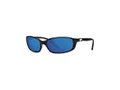 Costa Brine 6S9017 901714 59MM 11 Matte Black/Blue Mirror 580G Glass Polarized Oval Sunglasses for Men + BUNDLE with Designer iWear Eyewear Kit