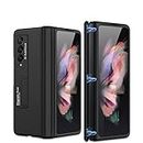 COQUE Custodia Galaxy Z Fold 3 5G, Guscio Pieghevole a Cerniera all-Inclusive, Cover Pieghevole per Telefono per Samsung Galaxy Z Fold 3 5G-Nero