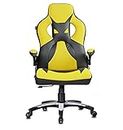 chair garage Multi-Functional Ergonomic Gaming Chair for Gamers with Lumbar Support|Fixed Arm Rest | Office | Work from Home | Ergonomic High Back Chair | Yellow-Green |(Faux Leather)