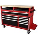 Milwaukee High Capacity 52 in. 11-Drawer Tool Chest Mobile Workbench with Clamp-Ready Wood Top