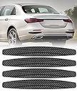 FABTEC Car Bumper Scratch Guard Strong & Durable Bumper Protector/Bumper Guard Compatible with All Cars (Carbon Style) (Black, Set of 4) | Polyvinyl Chloride