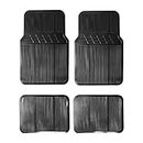 EZONEDEAL 4-Piece Car Mats - Automotive Black Floor Mats for Cars SUV, or Truck, Universal Fit Heavy Duty Rubber for All Weather Protection fits Most Cars Floor Mats, Car Accessories Interior