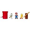 Nintendo Super Mario – Diorama Mazmorras con 3 Figuras 6 cm y 2 Accesorios Accionables – La Tubería y las Bolas de Fuego son Accionables – Juguete para Niños 3 años +