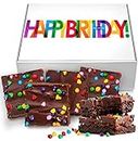 Happy Birthday Gift Basket Chocolate Brownies Large Food Gift Individually Wrapped For Men Women Package | Nut Free | Kosher