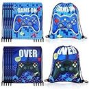 Sweetude 20 Pcs 17 x 13 Inch Video Game Drawstring Bags Gaming Favors Supplies Video Game Party Decorations Loot Drawstring Goodie Favor Bags for Video Game Birthday Supplies Gamer Themed Party