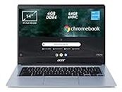 Acer Chromebook 314 CB314-1H-C15P Notebook, Pc Portatile, Processore Intel Celeron N4020, Ram 4 GB DDR4, eMMC 64 GB, Display 14" IPS FHD LED LCD, Scheda Grafica Intel UHD, ChromeOS, Argento (Silver)