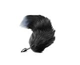 52 CM Black with Purple Fluffy Faux Fox Tail