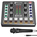 UltraProlink Portable Karaoke Sing Along Pro| Bluetooth Audio Mixer interface|with Recording|12 sound effects|Sound Card for Singing, Podcast,Live Stream,Broadcast||Record on Mobile|Dual Mic Input|Condenser Mic|UM1002PRO