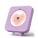 Yintiny Cute Purple CD Player with Bluetooth 5.0, Rechargeable Music Player for Home Decor, Portable Lovely Music Player, Remote Control, Support AUX in Cable&USB