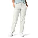 Lee Women's Ultra Lux Mid Rise Relaxed Straight Leg Pant, White Smoke, 4