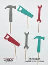 TOOLS TRADIE CONSTRUCTION DIY BUNNINGS THEME BIRTHDAY PARTY CUPCAKE TOPPERS