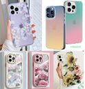 F Iphone 15 Pro Max 14 13 12 11 XR Shockproof Flower Cute Iridescent Case Cover