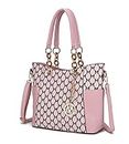 MKF Collection Shoulder Bag for Women, PU Leather Pocketbook Top-Handle Crossbody Purse Tote Satchel Handbag, Mp Paloma Pink, Large