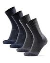 DANISH ENDURANCE Merino Wool Premium Hiking Socks, Cushion, Sweat-Wicking, for Men & Women, 2-Pack, Multicolor 2 Pairs (1 x navy, 1 x grey), Small