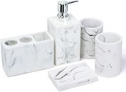 5 Piece Complete Bathroom Accessories Set for Countertop, Includes Electric Toot