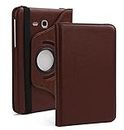 ST Creation 360 Degrees Rotating Stand PU Leather Smart Flip Case Cover for Samsung Galaxy Tab J Max 7" inch(SM-T285, T280) Full Safety(Brown)
