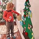 Incrizma DIY Felt Christmas Tree Set with Ornaments for Kids, Xmas Gifts, New Year Door Wall Hanging Decorations (Multi - 26 Detachable Ornaments, 26)