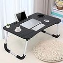 Ardith Multi-Purpose Laptop Desk for Study and Reading with Foldable Non-Slip Legs Reading Table Tray/Laptop Table, Laptop Stands, Laptop Desk,Foldable Study Laptop Table,Study Table (black1) Aluminum