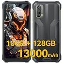 Rugged Phones Unlocked, Blackview BV7100 Rugged Smartphone, 10GB+128GB/1TB Expand, 13000mAh Battery 33W Fast Charge, Waterproof Android Phones, 6.58'' FHD+1080*2408, NFC, OTG, Glove Mode, Fingerprint