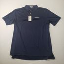 Peter Millar Polo Shirt Mens L blue  Summer Comfort malwarebyte logo new