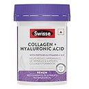 Swisse Collagen+ Hyaluronic Acid with Peptides, Vitamin C & E to Boost Skin Repair & Regeneration For Youthful & Radiant Skin - 30 Tablets (One Tablet Per Serving For Both Men & Women) Australia’s No.1 Beauty Nutrition Brand