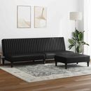 Sofa Set Upholstered Couch Settee Living Room 2 Piece Black Faux Leather vidaXL