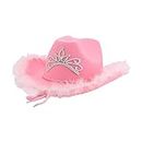 MYADDICTION Cowboy Hat Crystal Crown Light Pink Wide Brim Cowgirl Hat for Accessories Clothing, Shoes & Accessories | Womens Accessories | Hats