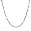 The Bling Factory 2.4mm High-Polished Stainless Steel Silver Round Popcorn Chain Necklace, 30 inches + Jewelry Cloth & Pouch