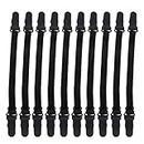 Ubervia® 10Pcs Adjuster Extension Buckle Elastic Extension Rope Adjustable Hook Accessories for Outdoor Sports (Black)