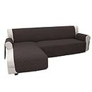 Easy-Going Sofa Slipcover L Shape Sofa Cover Sectional Couch Cover Chaise Lounge Cover Reversible Sofa Cover Furniture Protector Cover for Pets Kids Children Dog Cat (X-Large, Chocolate/Chocolate), Machine Washable