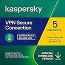 Kaspersky VPN Secure Connection | 5 Dispositivi | 1 Utente | 1 Anno | PC/Mac | Codice d'attivazione via email
