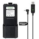 BAOFENG BL-5 3800mAh Extended Battery Walkie Talkie UV-5R BF-8HP UV-5RX3 RD-5R UV-5RTP UV-5R MK2 MK3X MK5 Plus Series Two Way Radios (UV-5R 3800+USB Charging Cable)