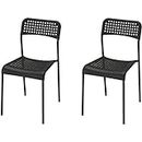 Ikea ADDE Chair (Stainless Steel, Black, Pack of 2)