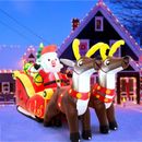 8 FT Christmas Inflatable Outdoor Decorations LED Lights Xmas SantaClaus Elks US