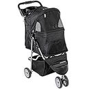 VIVO Black 3 Wheel Pet Stroller for Cat, Dog and More, Foldable Carrier Strolling Cart (STROLR-V003K)