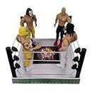 ToYeezShop Wrestling Playset for Kids Wrestler Warriors Mini Toys with Ring & Realistic Accessories Models with Weapons Set of 4 Action Figures 1 Stadium Ring (Multicolor)