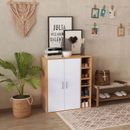 35" Free Standing Storage Cabinet Living Room Closet Organizer w/ Adjustable