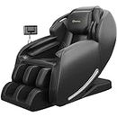 Real Relax 2024 Massage Chair, Full Body Zero Gravity SL-Track Shiatsu Massage Recliner Chair with Heat Body Scan Bluetooth Foot Roller APP Control, Favor-06 All Black