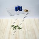 Mesa plegable de acrílico transparente para TV bandeja para bocadillos plástico sala de estar mesa de té de café