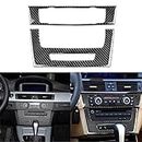 NVCNX Real Premium Carbon Fiber Car CD AC Panel Cover Interior Trim Compatible with BMW 3 Series E90 E92 E93 325i 328i 330i 335i M3 2006 2007 2008 2009 2010 2011 2012 2013 Accessories Black - A