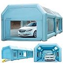 VEVOR Portable Inflatable Paint Booth, 28x15x10ft Inflatable Spray Booth, Car Paint Tent w/Air Filter System & 2 Blowers, Upgraded Blow Up Spray Booth Tent, Auto Paint Workstation, Car Parking Garage