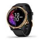 Garmin Venu, GPS Smartwatch with Bright Touchscreen Display, Features Music, Body Energy Monitoring, Animated Workouts, Pulse Ox Sensors and More, Gold with Black Band